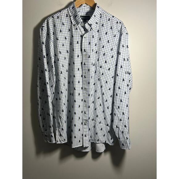 Men's Kevin's Plantation Collection Long Sleeve Button down  XL NWT Dog Print - Picture 2 of 10